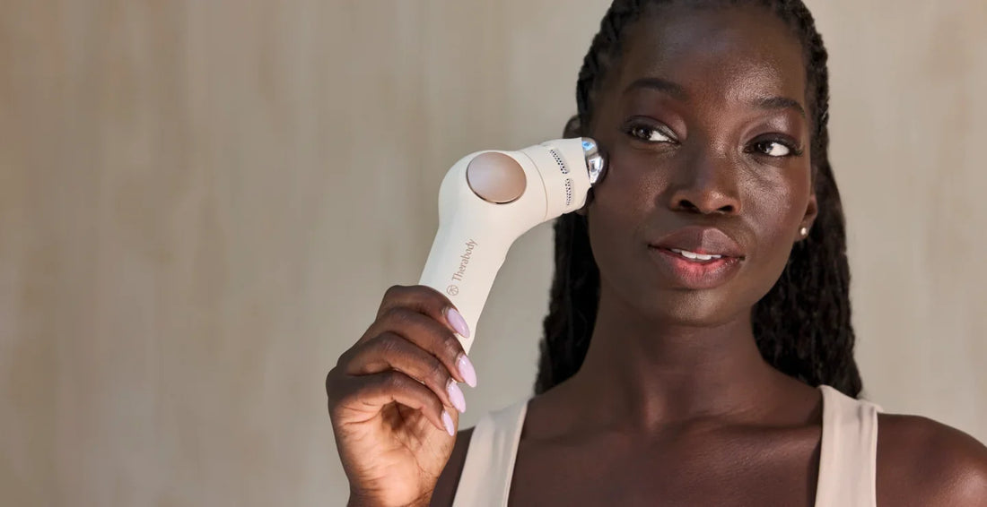 Woman using cryocurrent therapy